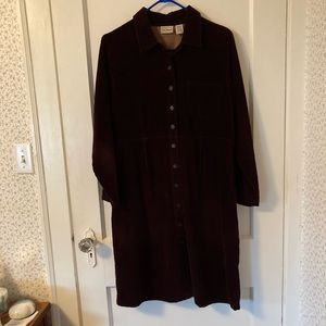 Cozy LL Bean Corduroy Dress, dark maroon/purple